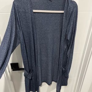 Light Heathered/speckled navy cardigan with pockets